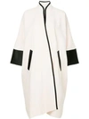LAYEUR LAYEUR OVERSIZE SINGLE BREASTED COAT - NEUTRALS