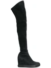 CASADEI CASADEI OVER-THE-KNEE WEDGE BOOTS - BLACK