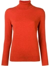 N•PEAL N.PEAL ROLL NECK JUMPER - ORANGE