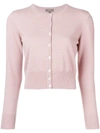 N•PEAL N.PEAL CROPPED KNITTED CARDIGAN - PINK