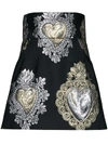 DOLCE & GABBANA DOLCE & GABBANA SACRED HEART EMBROIDERED SKIRT - BLACK