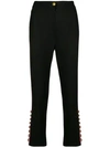 DOLCE & GABBANA DOLCE & GABBANA BUTTON EMBELLISHED TROUSERS - BLACK