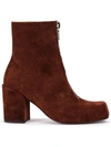 AALTO AALTO ZIPPED ANKLE BOOTS - BROWN
