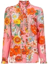 GUCCI ruffled floral shirt