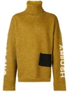 Ambush Wool Knit Jacquard Sweater In Brown