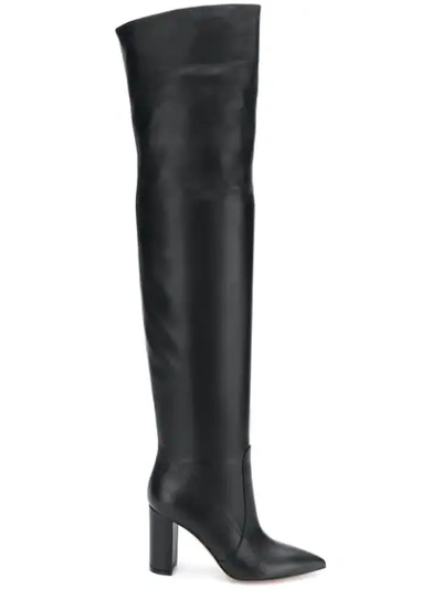 Gianvito Rossi Daenerys Leather Over-the-knee Boots In Black