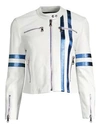 THE MIGHTY COMPANY Racing Stripe Leather Jacket