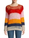 MAIAMI Mohair Multicolored Stripe Sweater
