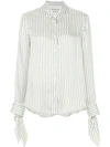 NOBODY DENIM NOBODY DENIM SILK CUFF SHIRT FINE STRIPE - WHITE