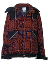 SACAI SACAI PATTERNED PADDED COAT - BLUE