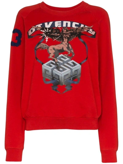 Givenchy Printed Cotton Sweatshirt In Red