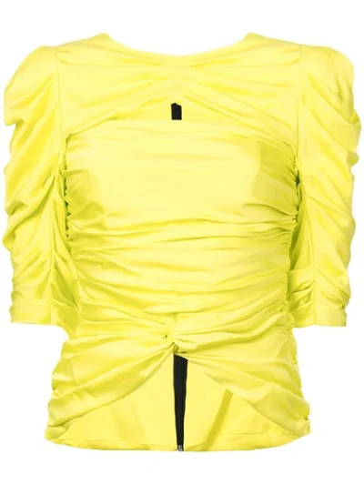 Vionnet Ruched Detail Blouse In Yellow