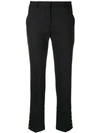 INCOTEX INCOTEX BUTTONED ANKLE TROUSERS - BLACK