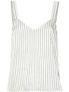 NOBODY DENIM NOBODY DENIM SILK CAMI FINE STRIPE - WHITE