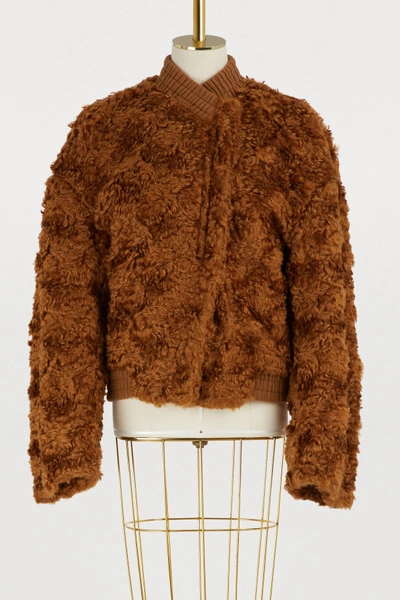 Jil Sander Mohair And Cotton-blend Jacket In Brown