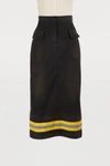 Calvin Klein 205w39nyc High-waist Reflective Stripe Midi Skirt In Black