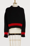 Alexander Mcqueen Zipped Sleeves Chunky Knit Sweater In 1004 - Black/lust Red