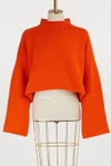 JW ANDERSON Wool and cashmere sweater,KW00618D/TANGERINE