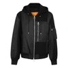 SOLID HOMME BLACK SHELL AND WOOL BOMBER JACKET
