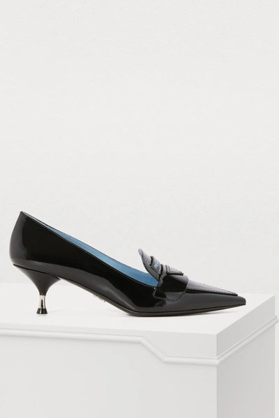 Prada Pointed Logo Pumps In Black