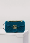Gucci Medium Gg Marmont 2.0 Matelassé Velvet Shoulder Bag In Nero