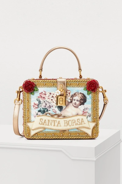 Dolce & Gabbana Dolce Box Bag In A Mix Of Materials With Applications In Multi-colored