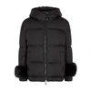 Moncler Effraie Fur-trimmed Shell Jacket In Black