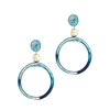 DINOSAUR DESIGNS TEAL MARBLED RESIN HOOP EARRINGS