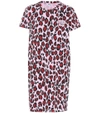 KENZO LEOPARD COTTON T-SHIRT DRESS,P00332570