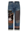 JUNYA WATANABE PATCHWORK CROPPED JEANS,P00345487