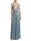 HALSTON HERITAGE METALLIC COLUMN GOWN,0400098771455