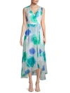 CALVIN KLEIN Floral Wrap Midi Dress,0400097898084