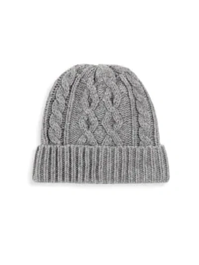 Saks Fifth Avenue Cable Beanie In Medium Grey
