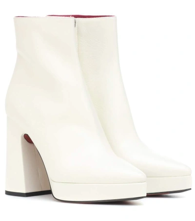 Proenza Schouler Leather Ankle Boots In White
