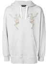 ALEXANDER MCQUEEN ALEXANDER MCQUEEN SKELETON EMBROIDERED HOODIE - GREY