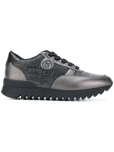 Armani Jeans Lace-up Trainers In Black
