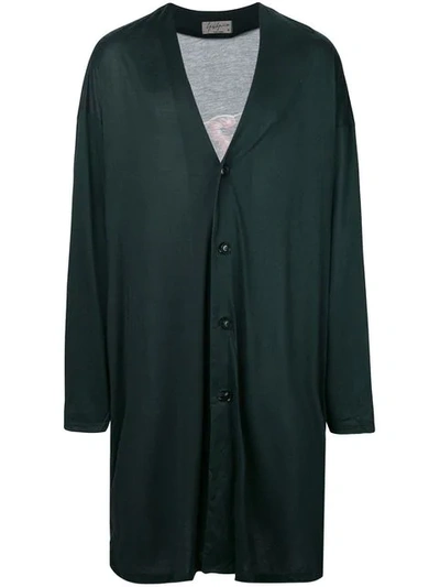 Yohji Yamamoto Oversized Printed Cardigan In Green