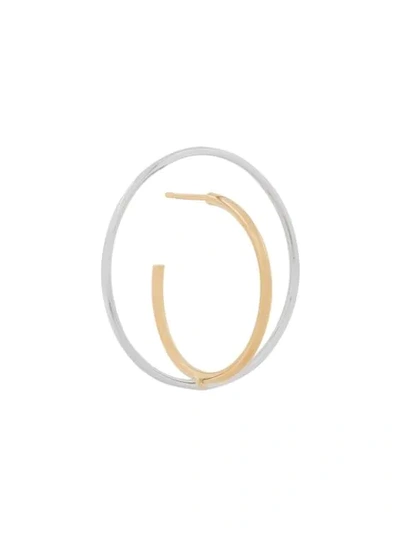 Charlotte Chesnais Saturn Gold And Silver Vermeil Hoop Earrings In Metallic