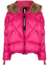 AS65 AS65 FUR TRIMMED PUFFER COAT - PINK