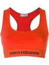 PACO RABANNE PACO RABANNE LOGO EMBROIDERED SPORTS TOP - YELLOW