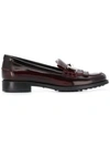 TOD'S TOD'S DOUBLE-T FRINGED LOAFERS - PINK