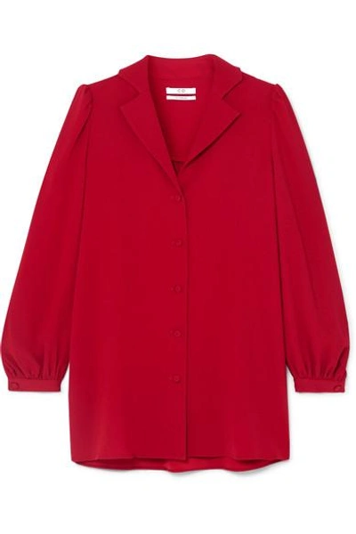 Co Gathered Crepe Shirt In Red