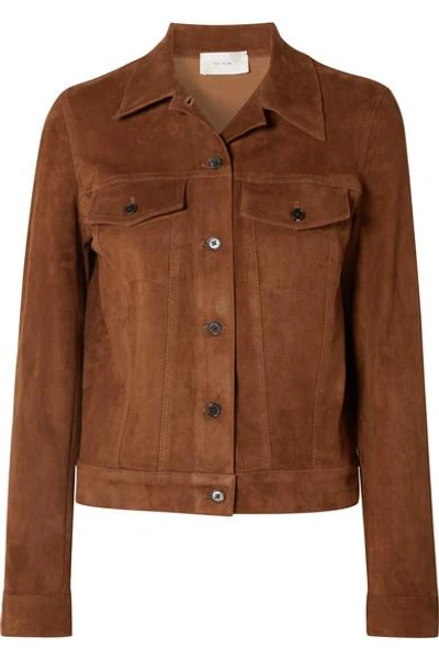 The Row Coltra Suede Jacket In Camel