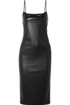 THEORY BEDFORD FAUX LEATHER DRESS