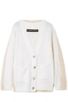 Y/PROJECT OVERSIZED LAYERED TWO-TONE MOHAIR-BLEND CARDIGAN