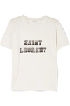 SAINT LAURENT PRINTED COTTON-JERSEY T-SHIRT