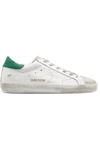 GOLDEN GOOSE SUPERSTAR DISTRESSED LEATHER AND SUEDE SNEAKERS