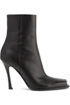 CALVIN KLEIN 205W39NYC WILAMIONA METAL-TRIMMED LEATHER ANKLE BOOTS