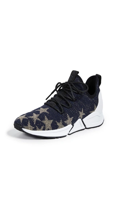Ash Thyra Trainers In Midnight/gold/black