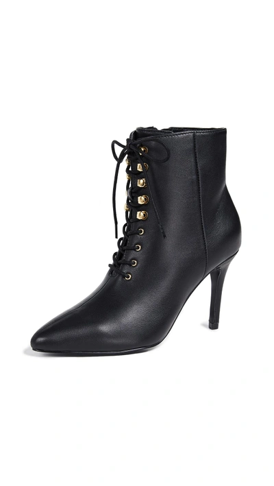 Jaggar Interval Lace Up Booties In Black